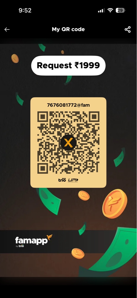 Scan to Pay ₹1,999